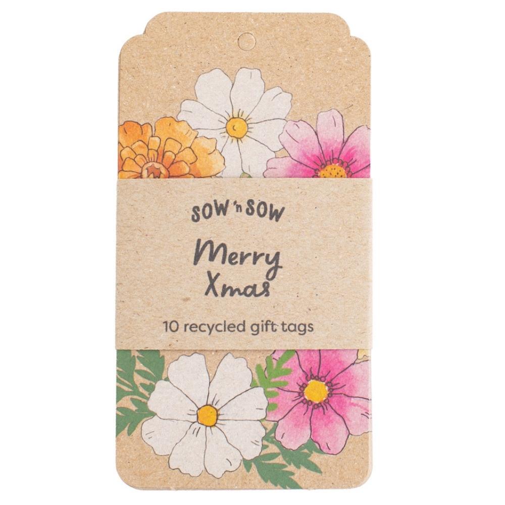 Merry Xmas Blooms Gift Tag 10 Pack image 0