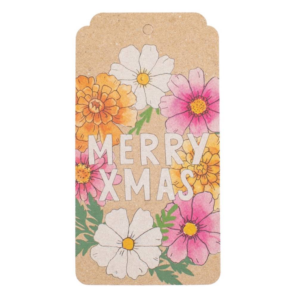 Merry Xmas Blooms Gift Tag 10 Pack image 1