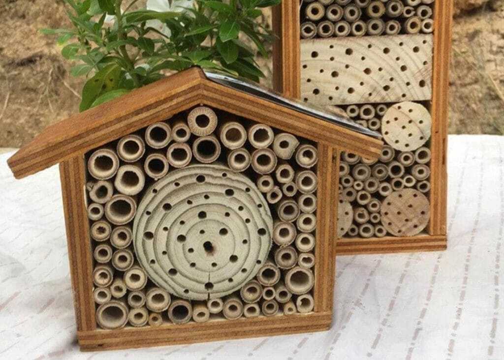 Native bee hotel for the garden
