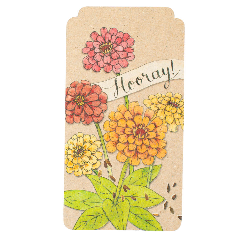 Zinnia recycled gift tag